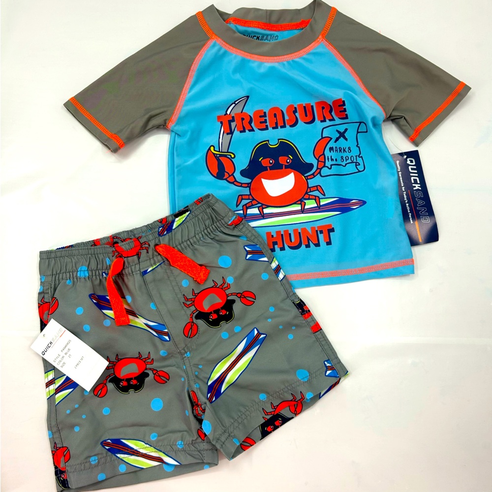 NWT Quicksilver Matching Swim Set Boys Size 2T